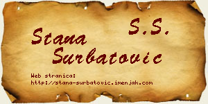 Stana Šurbatović vizit kartica